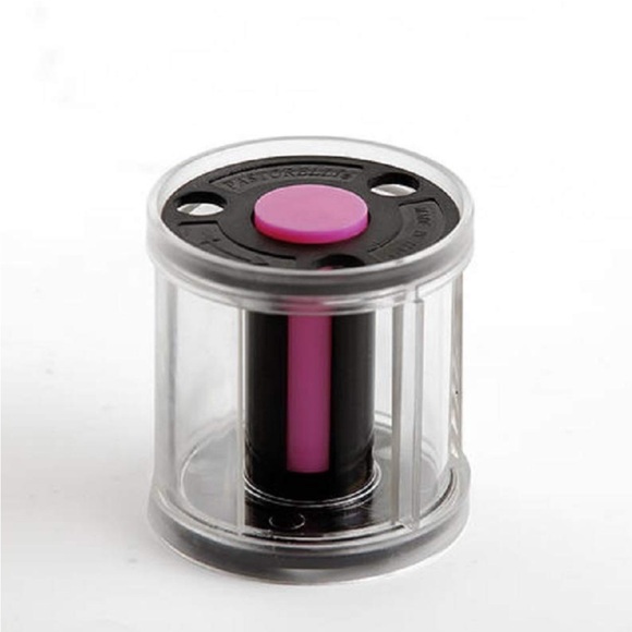 Transparent Film Canister with Pink and Black Accents - Picture 1 of 5